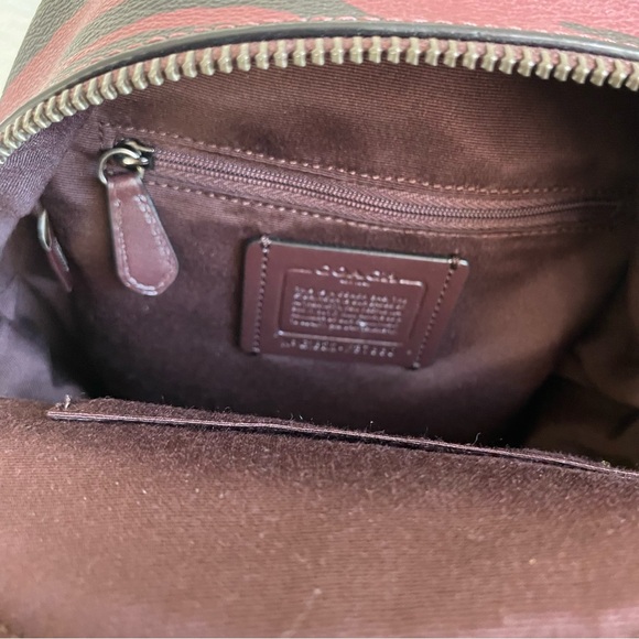 Coach Mini Charlie Backpack With Tiger Print Dark Red Black F37880 - Picture 5 of 9